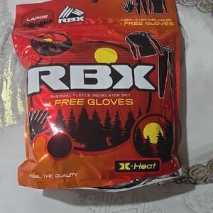 RBX Thermal Fleece Baselayer Set with Gloves - Red and Black